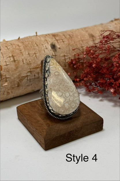 Unique Fossil Rings - ivyandlavyboutique ivyandlavyboutique