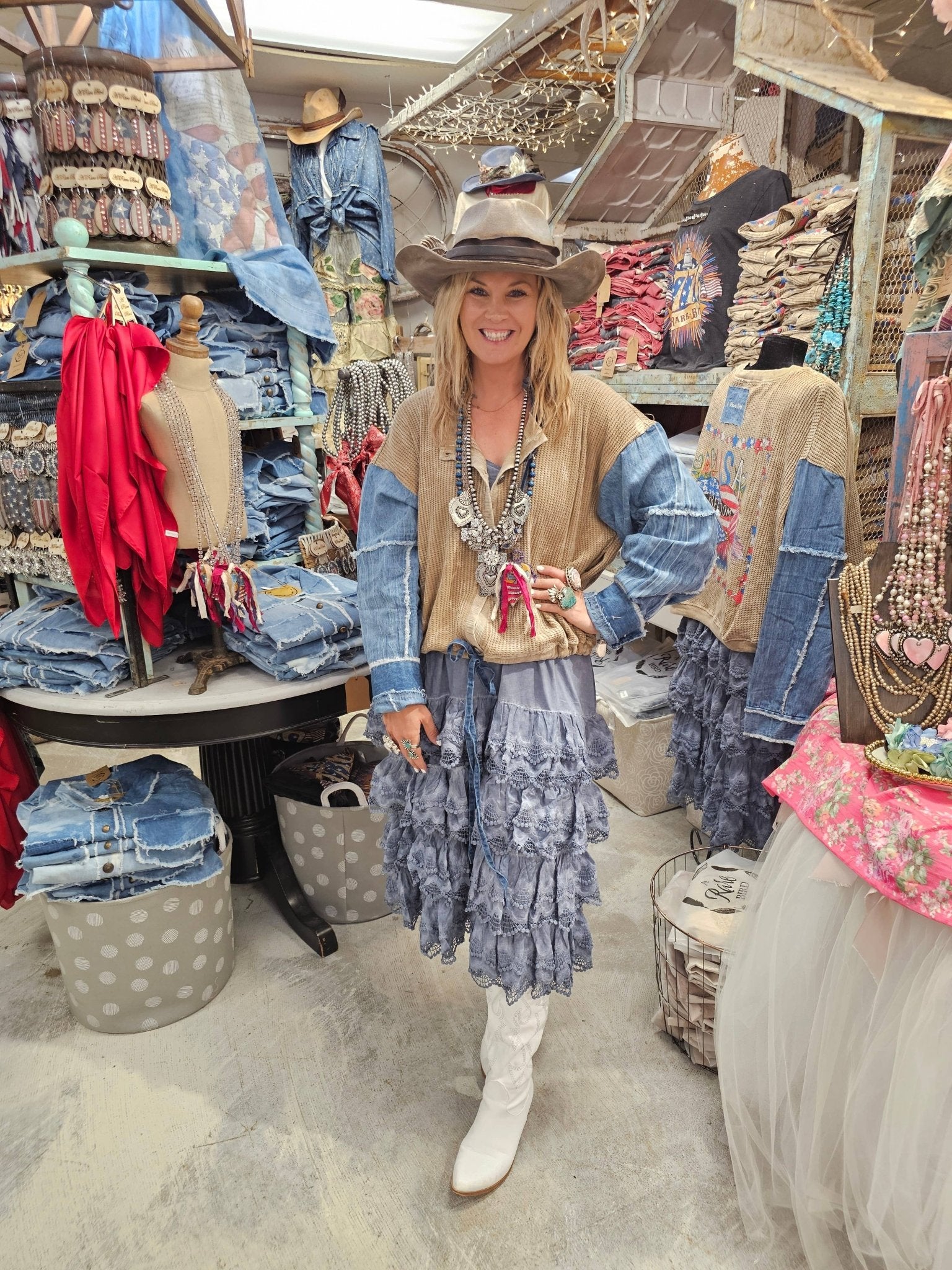 USA Freedom Waffle Jacket - ivyandlavyboutique A Rare Bird Shop