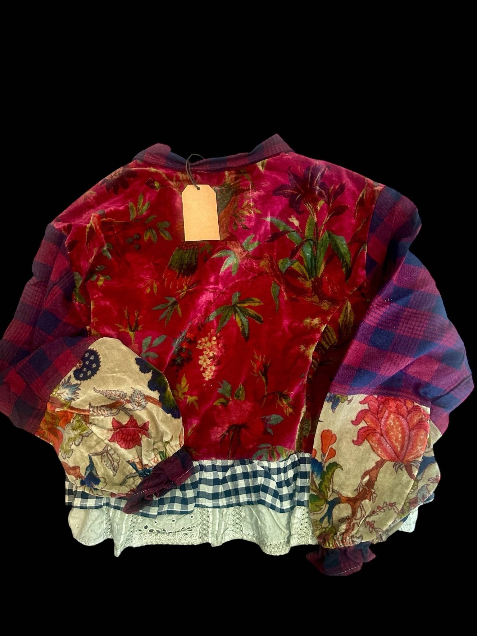 Velvet Check One Size Jacket - ivyandlavyboutique A Rare Bird Shop