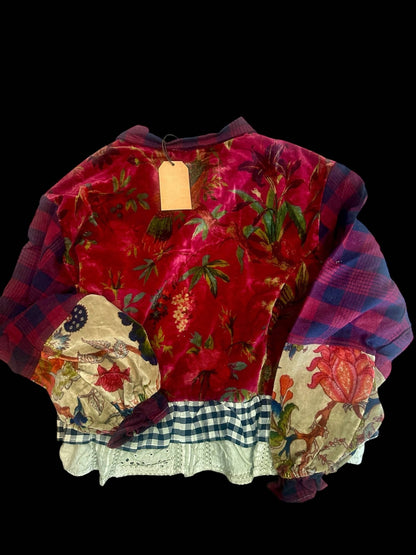 Velvet Check One Size Jacket - ivyandlavyboutique A Rare Bird Shop