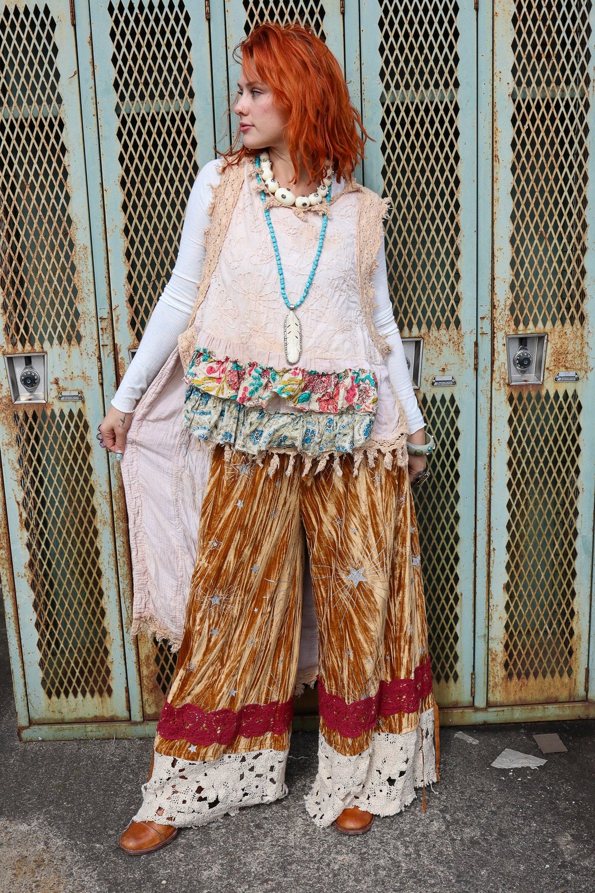Velvet Gold Pantaloons - ivyandlavyboutique A Rare Bird Shop