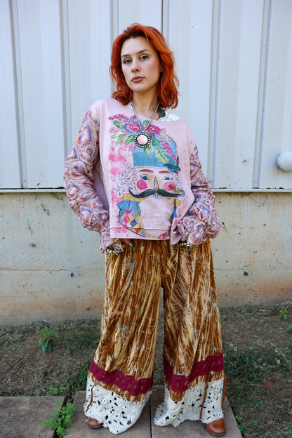 Velvet Gold Pantaloons - ivyandlavyboutique A Rare Bird Shop