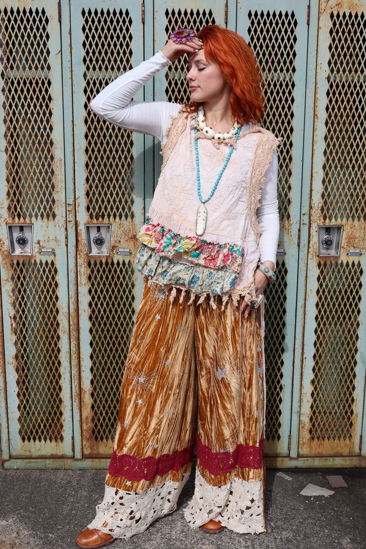 Velvet Gold Pantaloons - ivyandlavyboutique A Rare Bird Shop