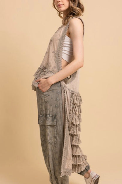 Veronica Sleeveless Ruffle Hi Lo Top - ivyandlavyboutique Blue Velvet