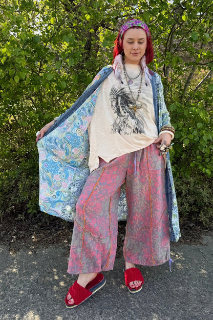 Vikki Floral Elastic Harem Pant - ivyandlavyboutique Blue Velvet