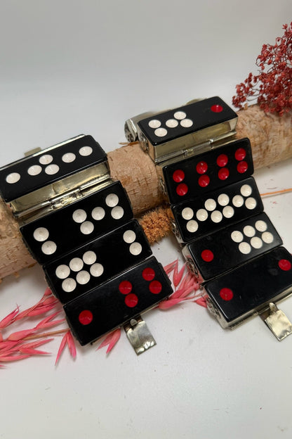Vintage Black & Red Domino Bracelet - ivyandlavyboutique ivyandlavyboutique