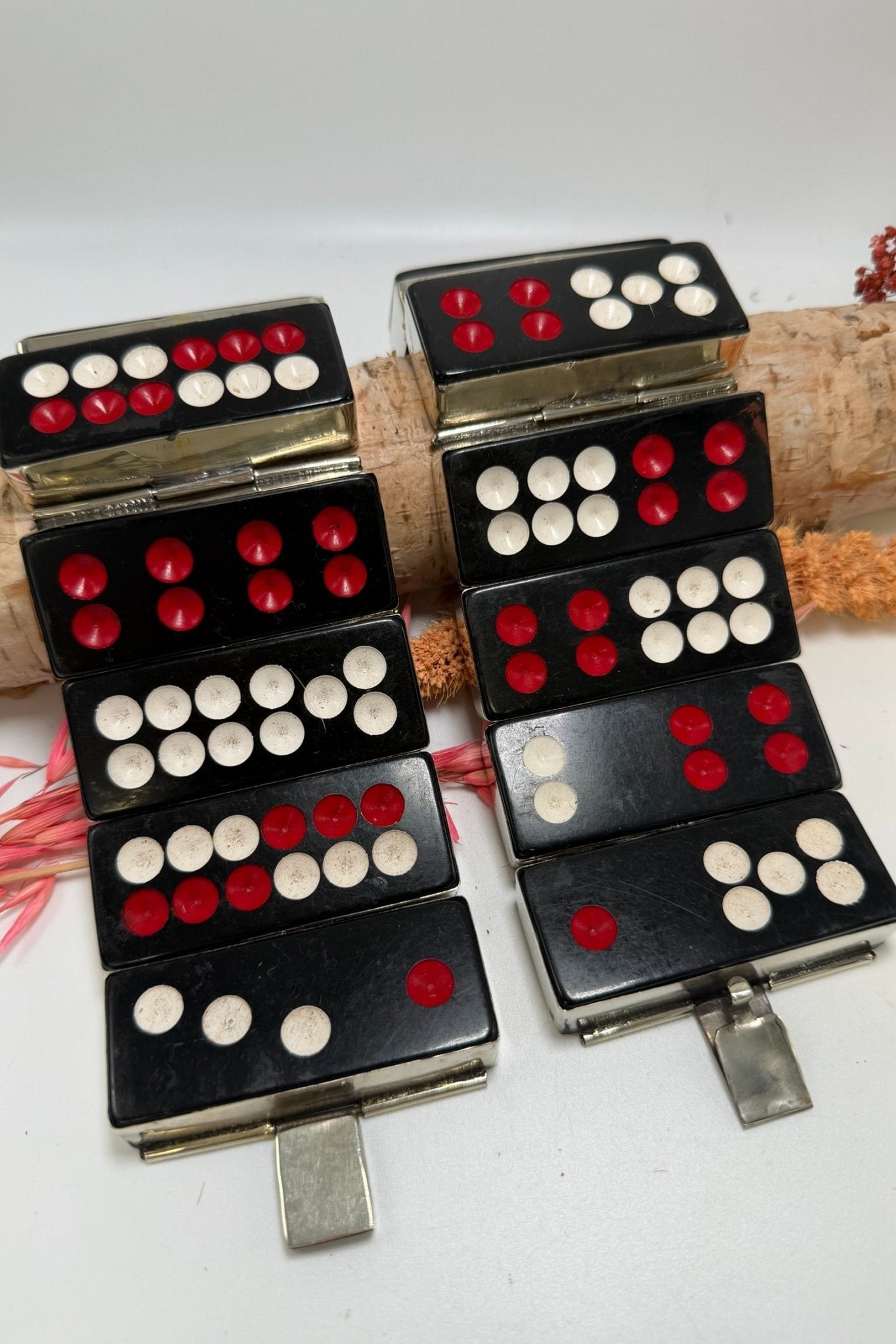 Vintage Black & Red Domino Bracelet - ivyandlavyboutique ivyandlavyboutique