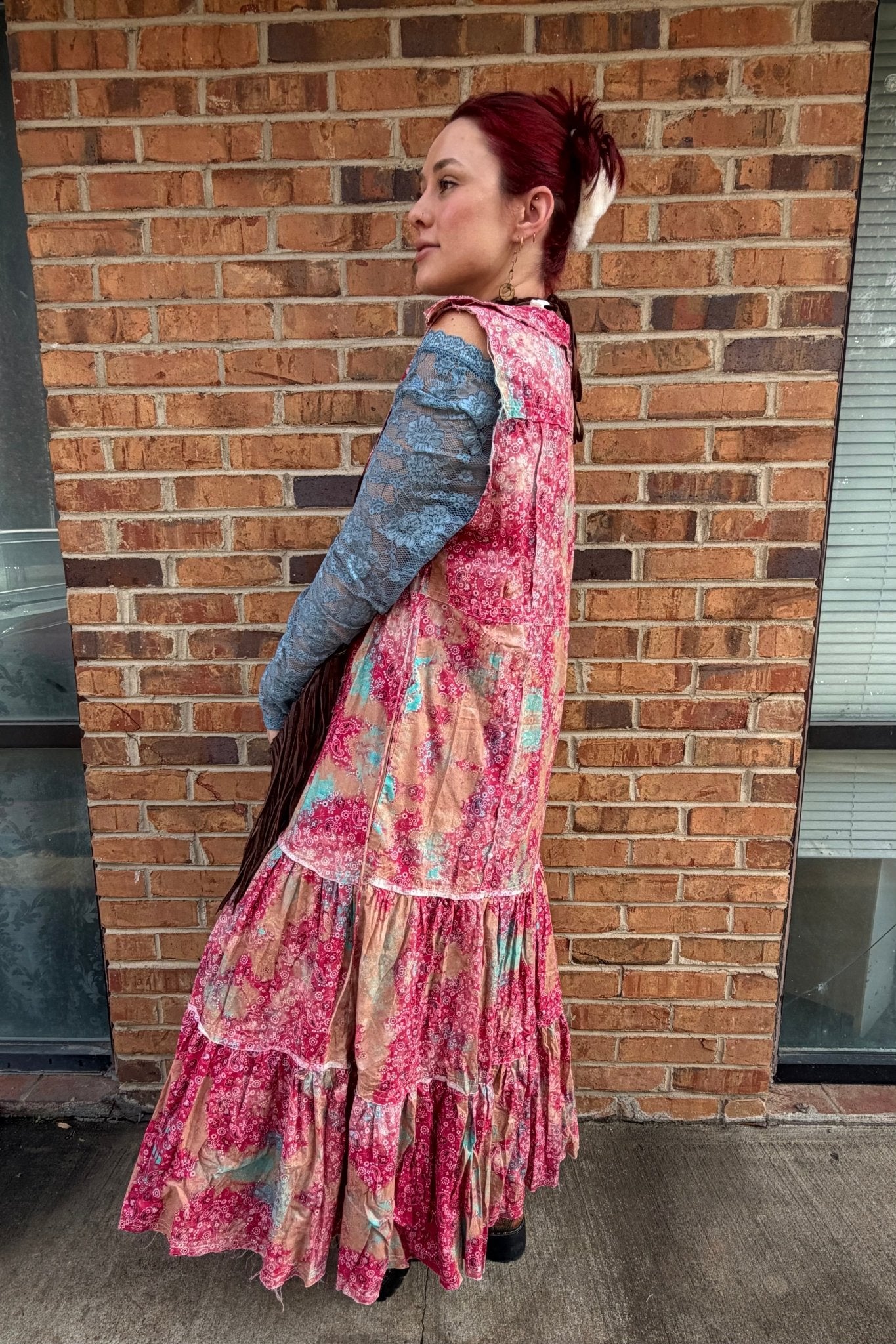 Vintage Distressed Bandana Dress - ivyandlavyboutique A Rare Bird Shop