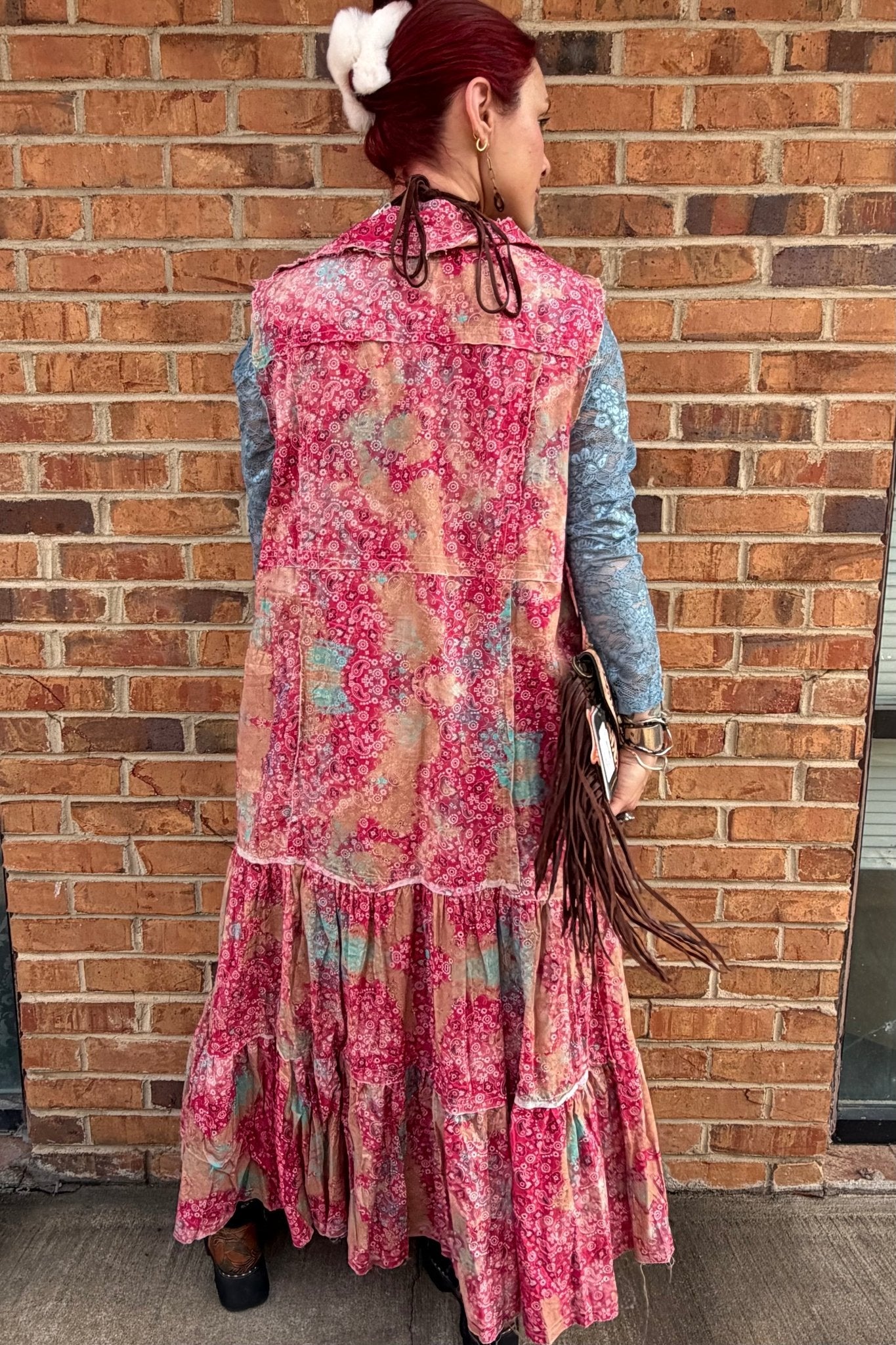 Vintage Distressed Bandana Dress - ivyandlavyboutique A Rare Bird Shop
