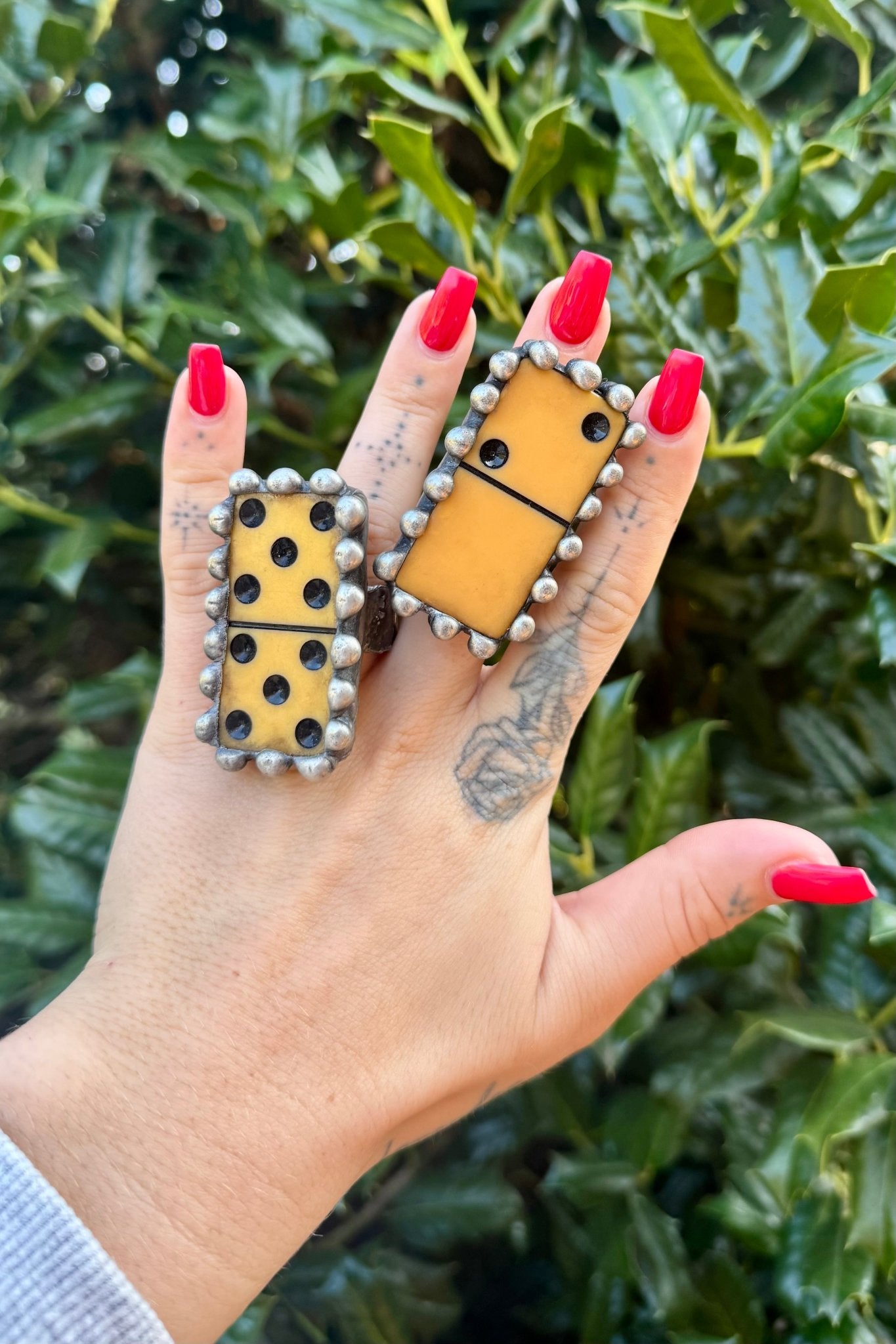 Vintage Domino Metal Rings - ivyandlavyboutique Art by Amy