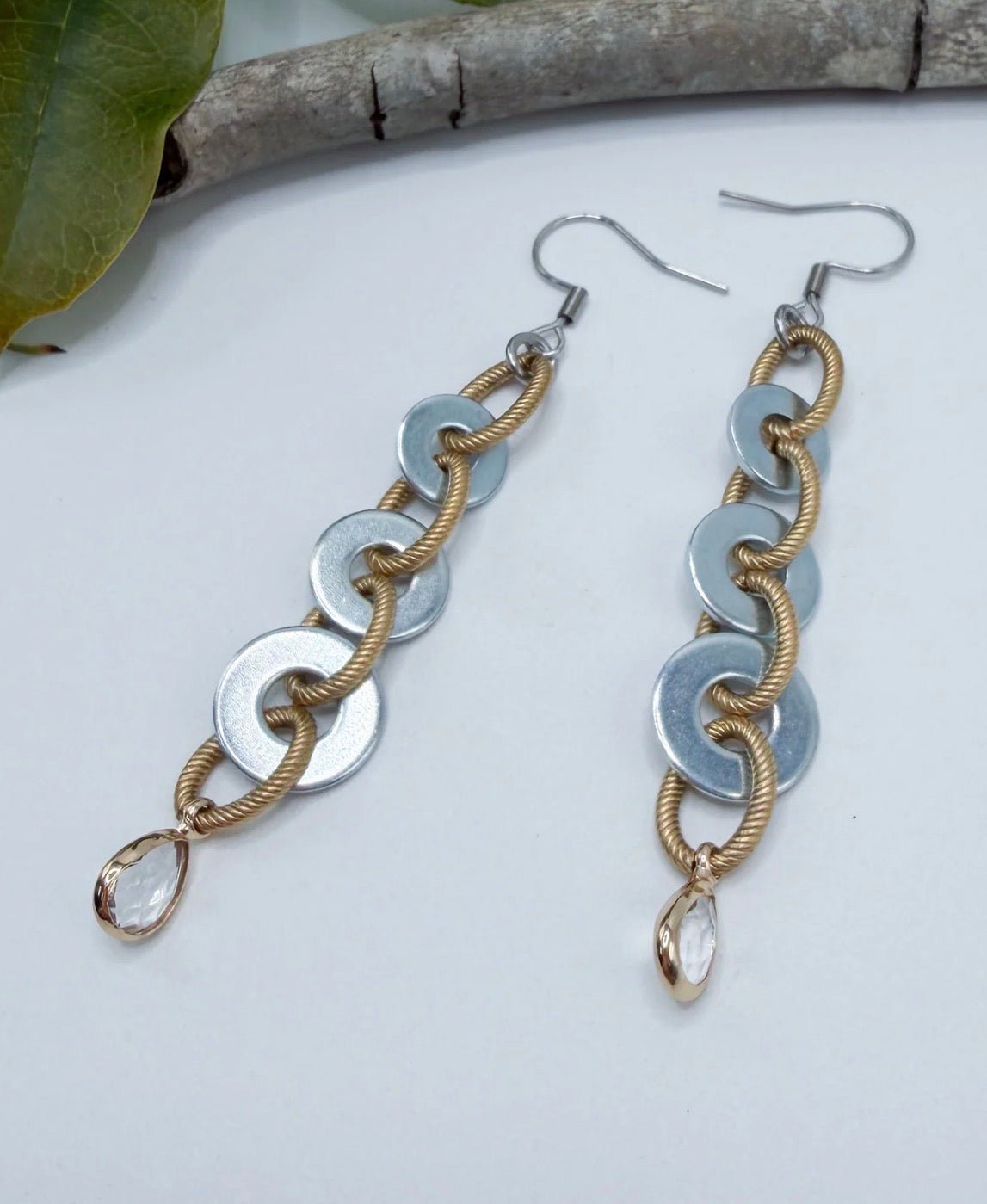 Vintage Mixed Metal Washer Earrings - ivyandlavyboutique ivyandlavyboutique