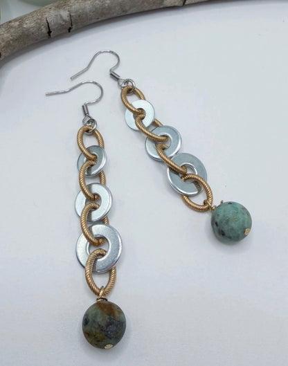 Vintage Mixed Metal Washer Earrings - ivyandlavyboutique ivyandlavyboutique