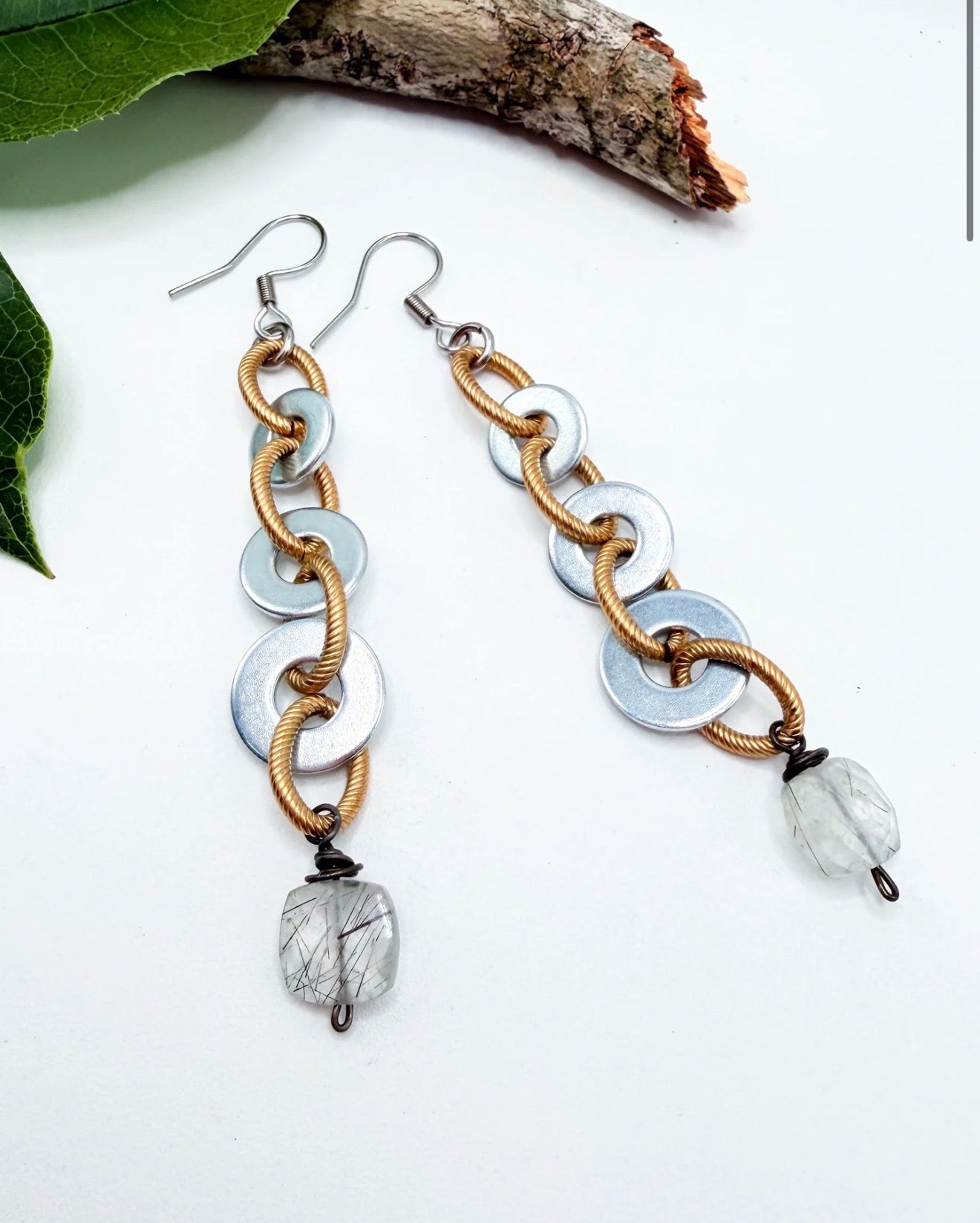 Vintage Mixed Metal Washer Earrings - ivyandlavyboutique ivyandlavyboutique
