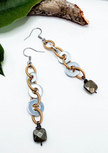 Vintage Mixed Metal Washer Earrings - ivyandlavyboutique ivyandlavyboutique