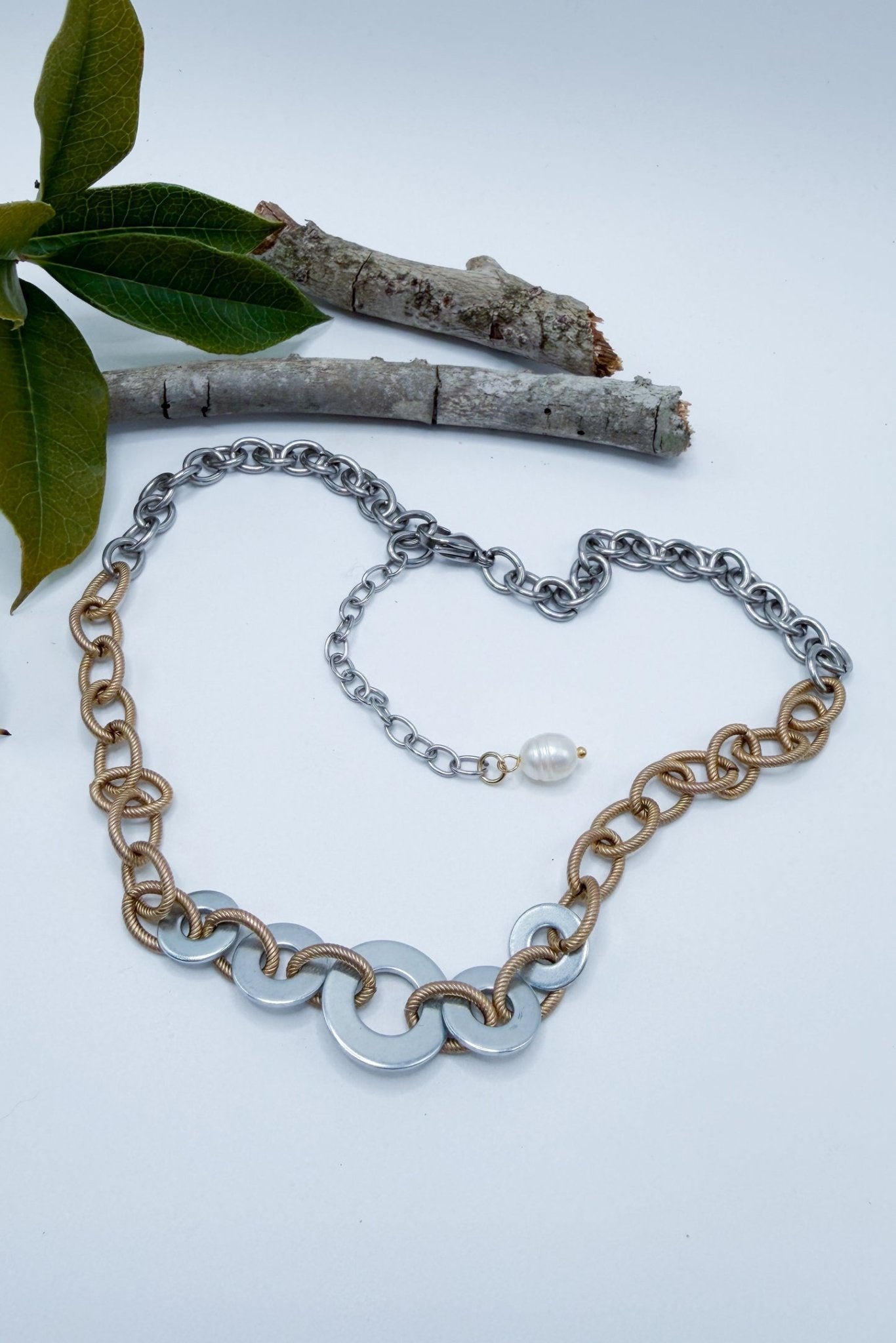 Vintage Mixed Metal Washer Necklace - ivyandlavyboutique Spirit Lala