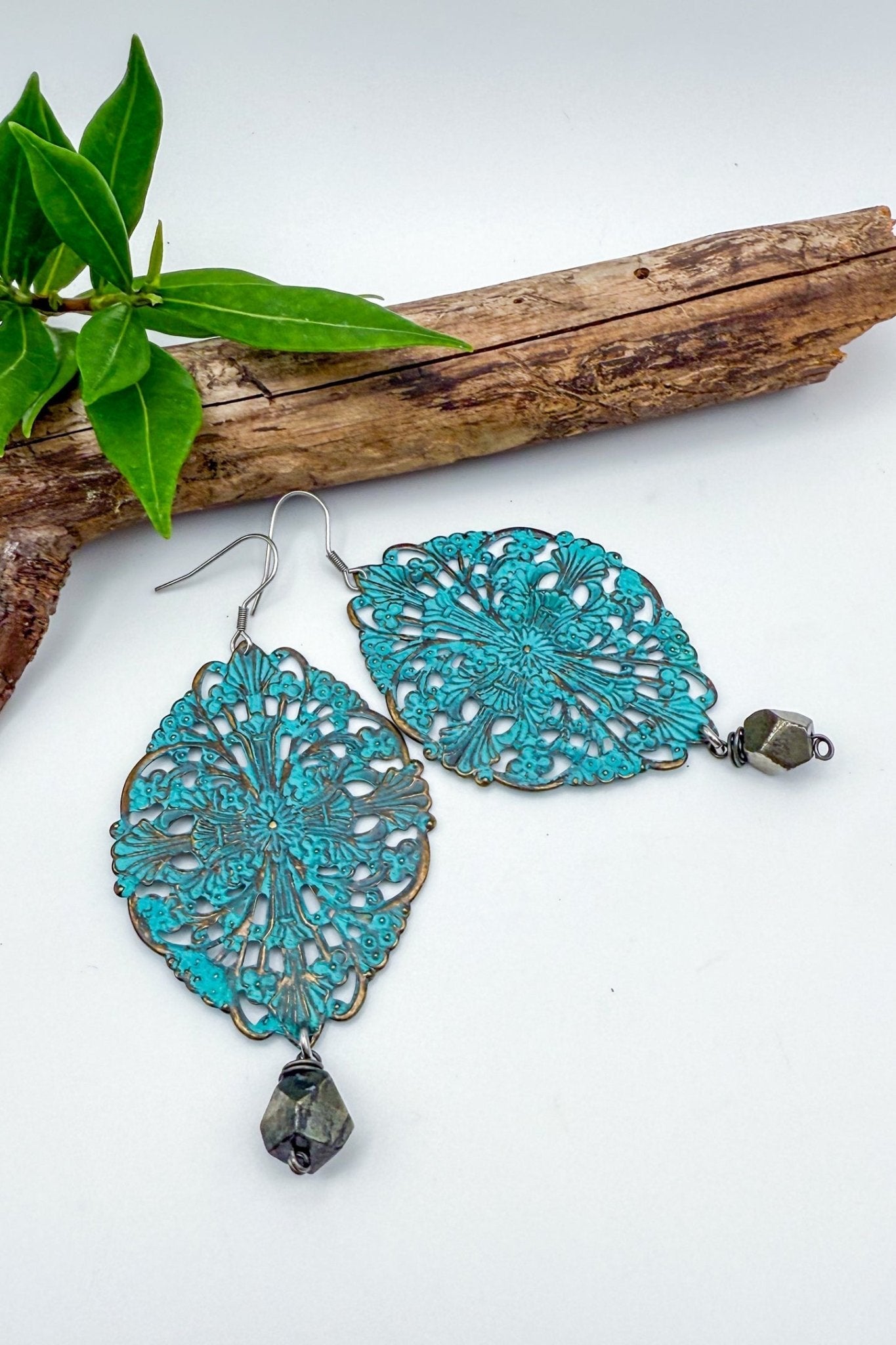 Vintage Patina Filigree Earrings - ivyandlavyboutique Spirit Lala