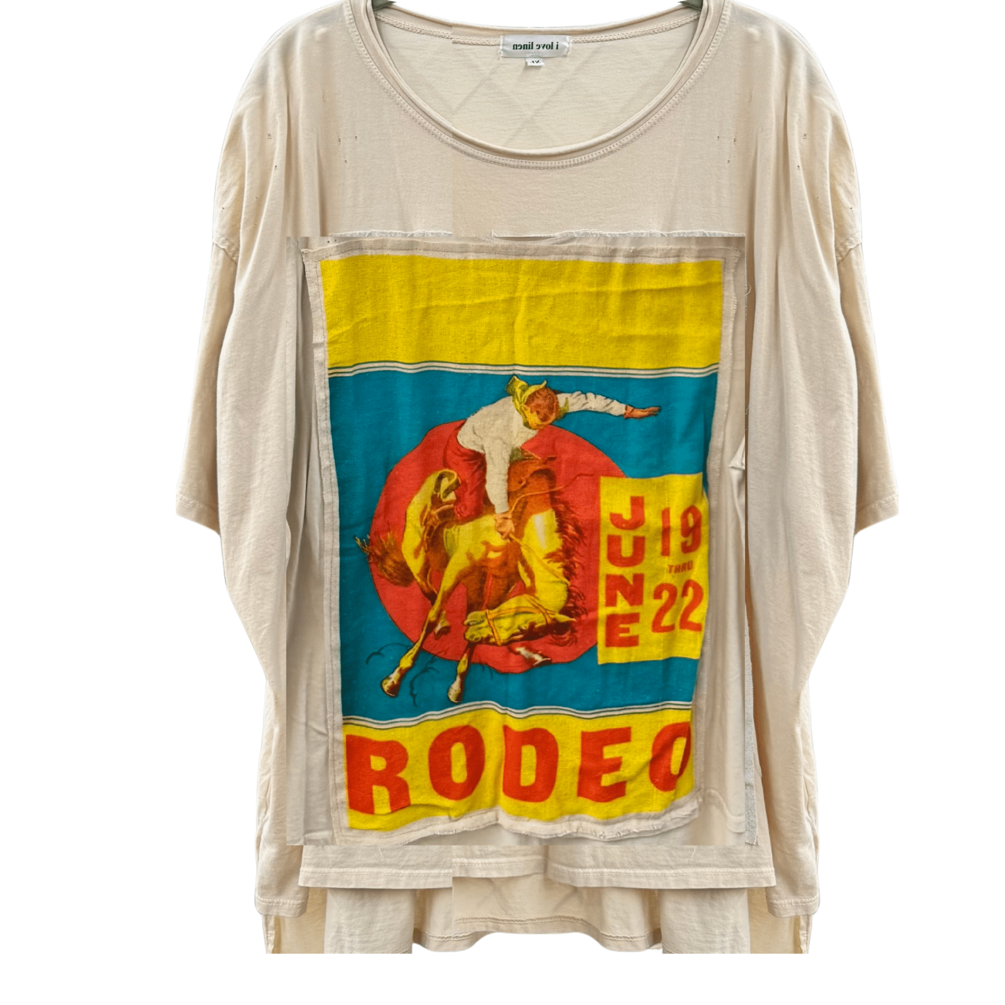 Vintage Pendleton Round Up & Rodeo Poster Patchwork Tee - ivyandlavyboutique LeParisPetit by I Love Linen