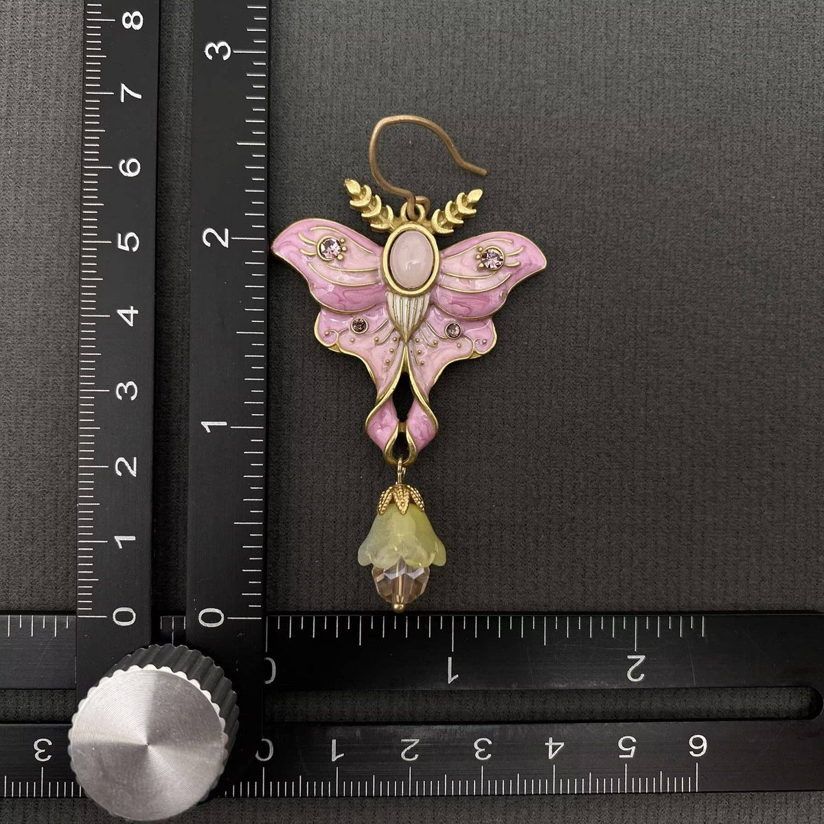 Vintage Pink Enamel Butterfly Dangle Earrings - ivyandlavyboutique Mio Queena