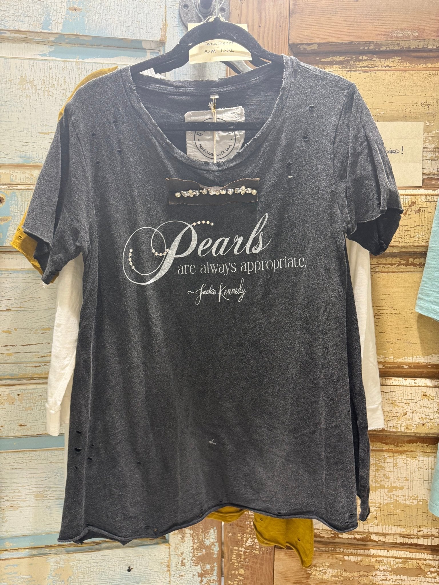 Vintage Rhinestone Tee Rare Bird - ivyandlavyboutique A Rare Bird Shop