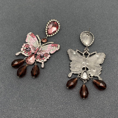 Vintage Sparkling Elegant Rhinestone Butterfly Charm Earring - ivyandlavyboutique Mio Queena