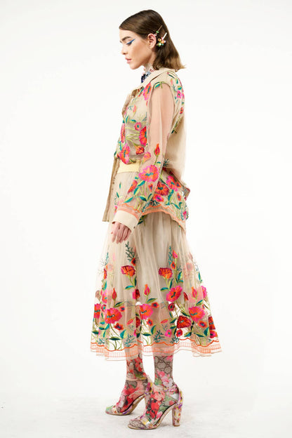 Vintage Tulips Skirt - ivyandlavyboutique Aratta