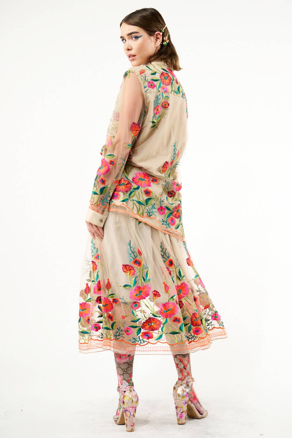 Vintage Tulips Skirt - ivyandlavyboutique Aratta