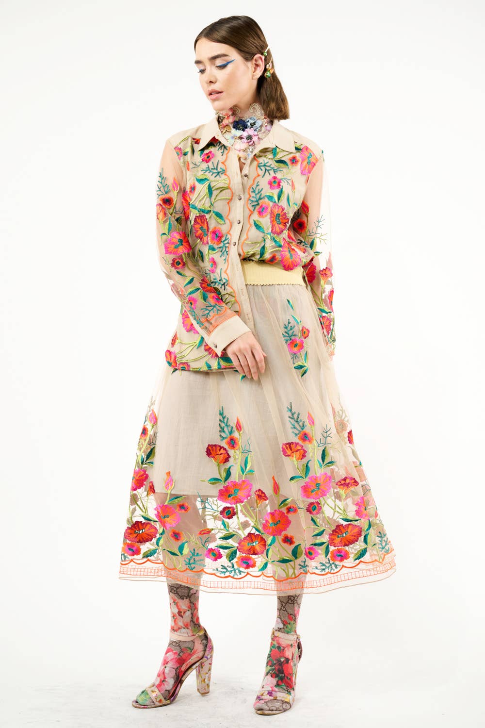 Vintage Tulips Skirt - ivyandlavyboutique Aratta