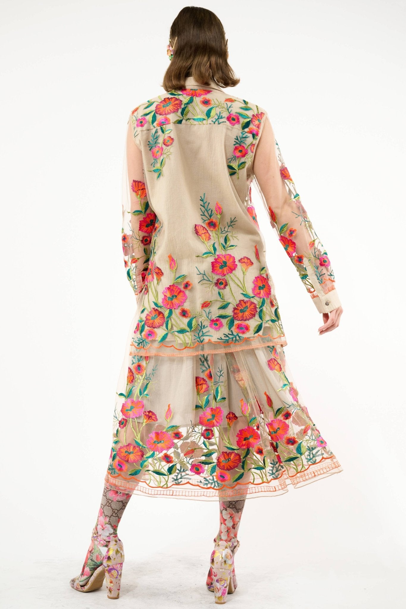 Vintage Tulips Skirt - ivyandlavyboutique Aratta