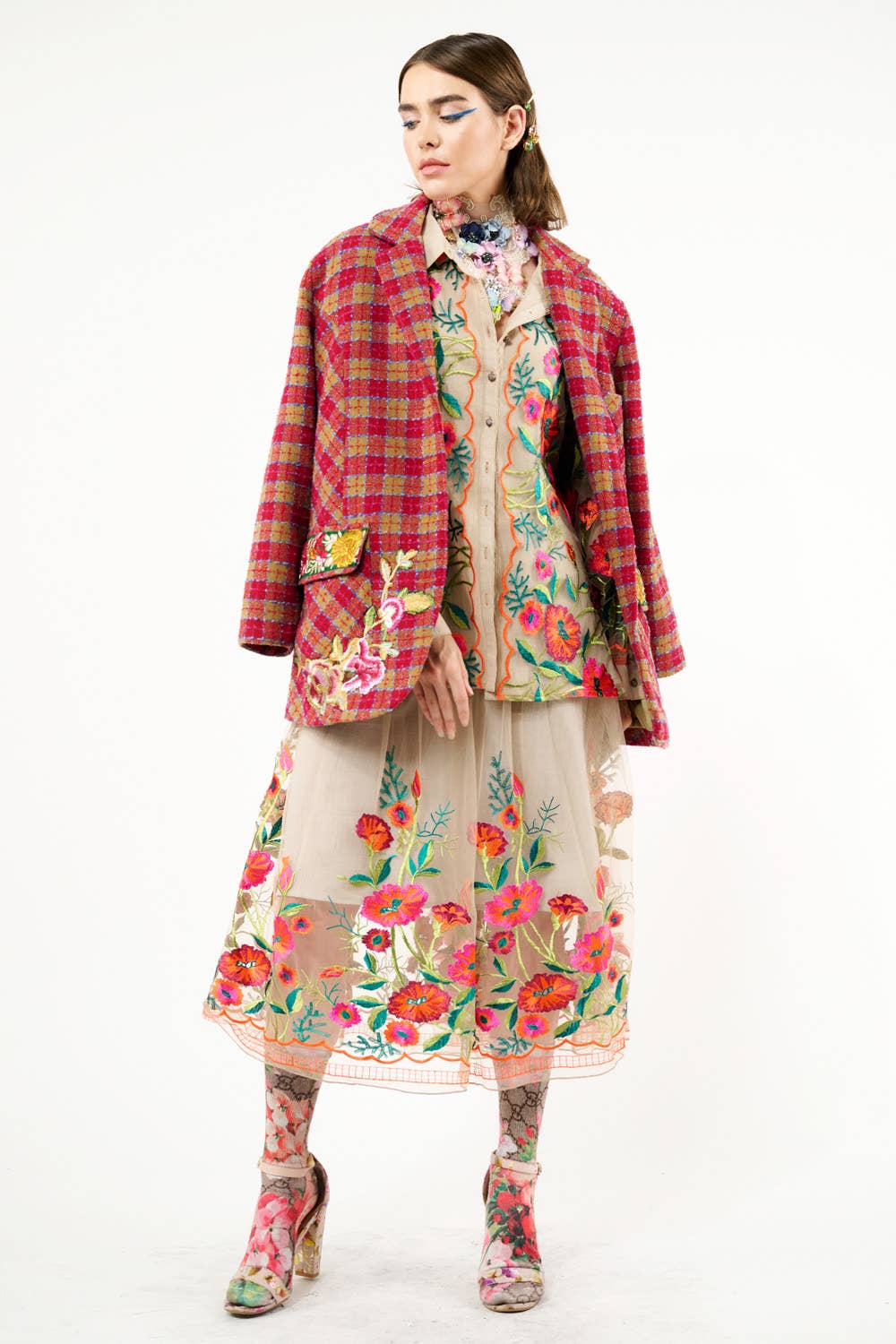 Vintage Tulips Skirt - ivyandlavyboutique Aratta