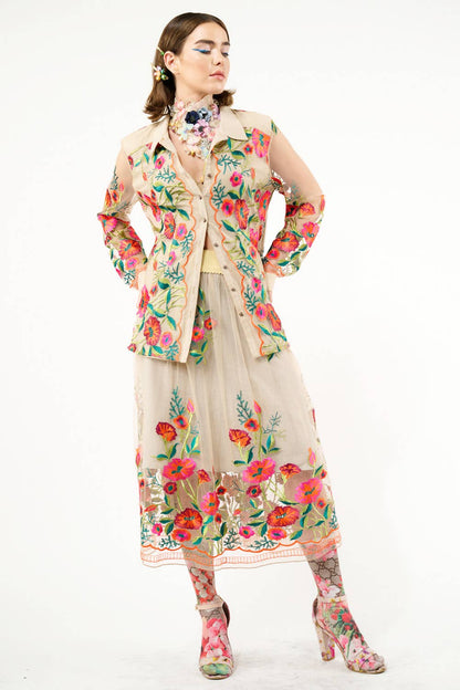 Vintage Tulips Skirt - ivyandlavyboutique Aratta