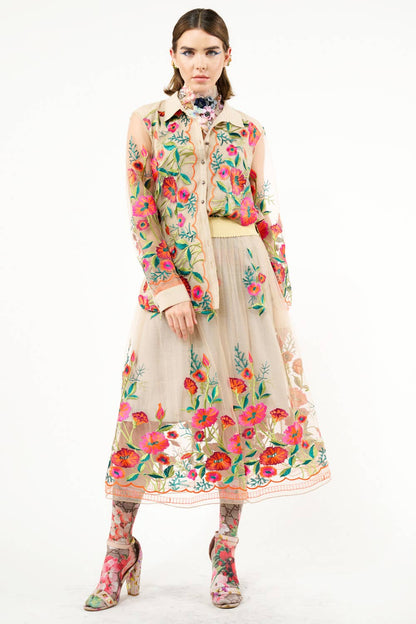 Vintage Tulips Skirt - ivyandlavyboutique Aratta