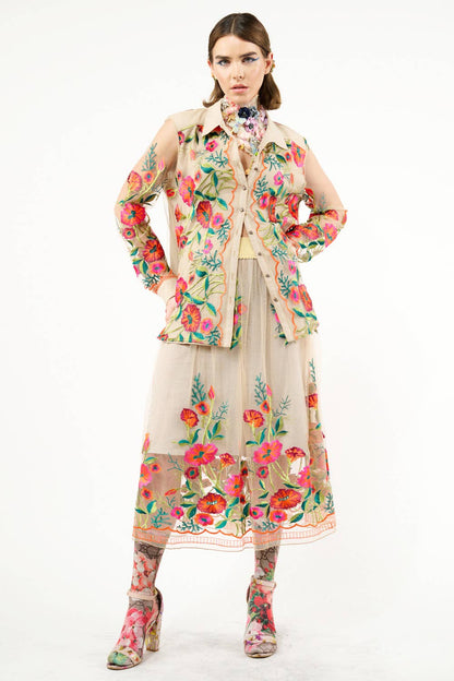 Vintage Tulips Skirt - ivyandlavyboutique Aratta