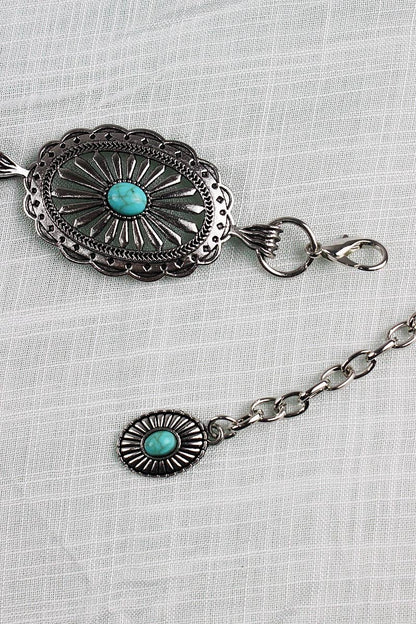 Vintage Turquoise Chain Belt – Classic Western Elegance: Antique Gold - ivyandlavyboutique Leto Accessories
