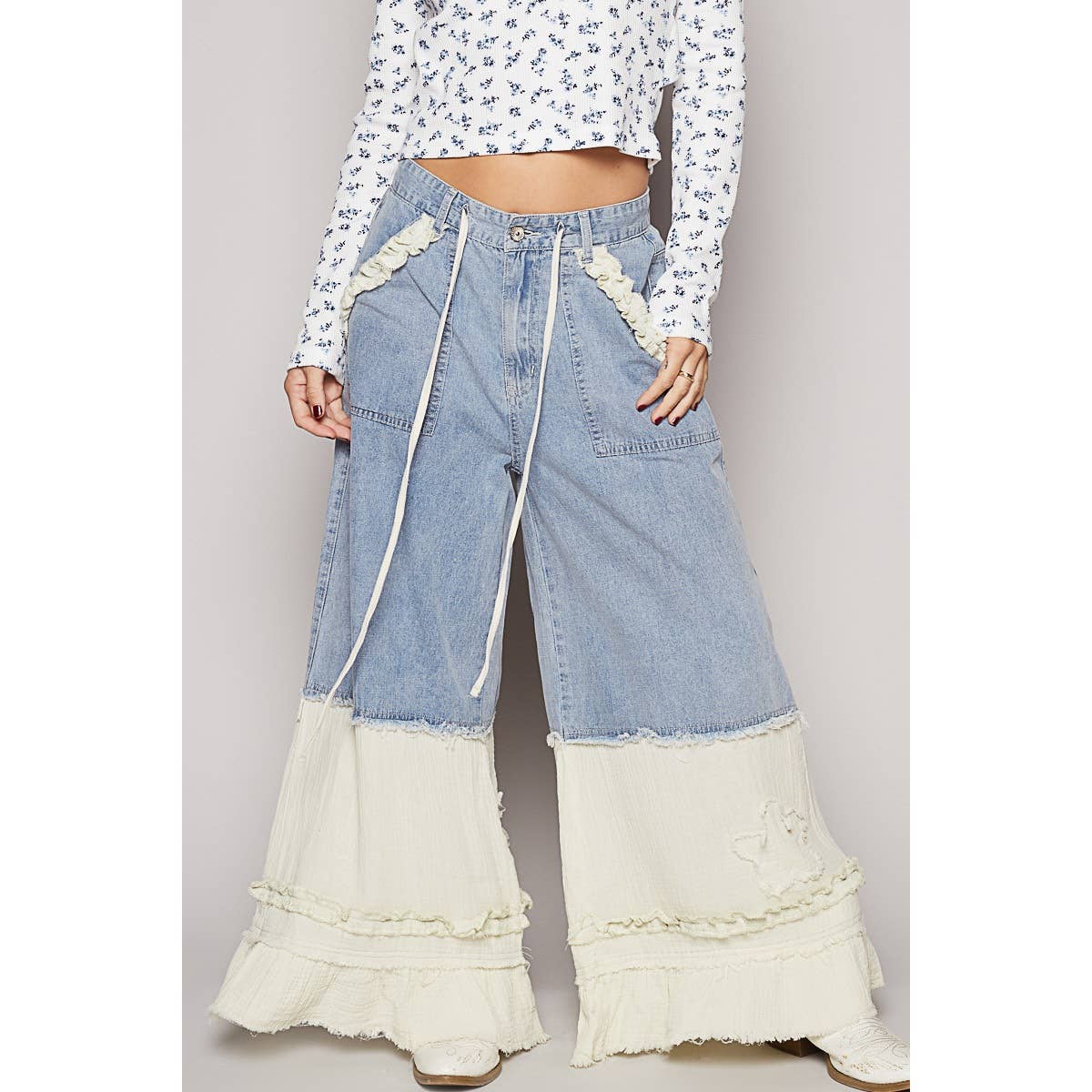 Vintage washed double gauze wide pants - ivyandlavyboutique Pol Clothing