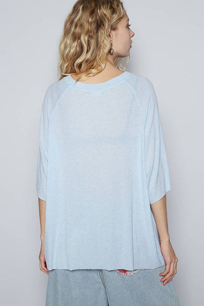 Vintage washed short sleeve front pocket solid top - ivyandlavyboutique Pol Clothing