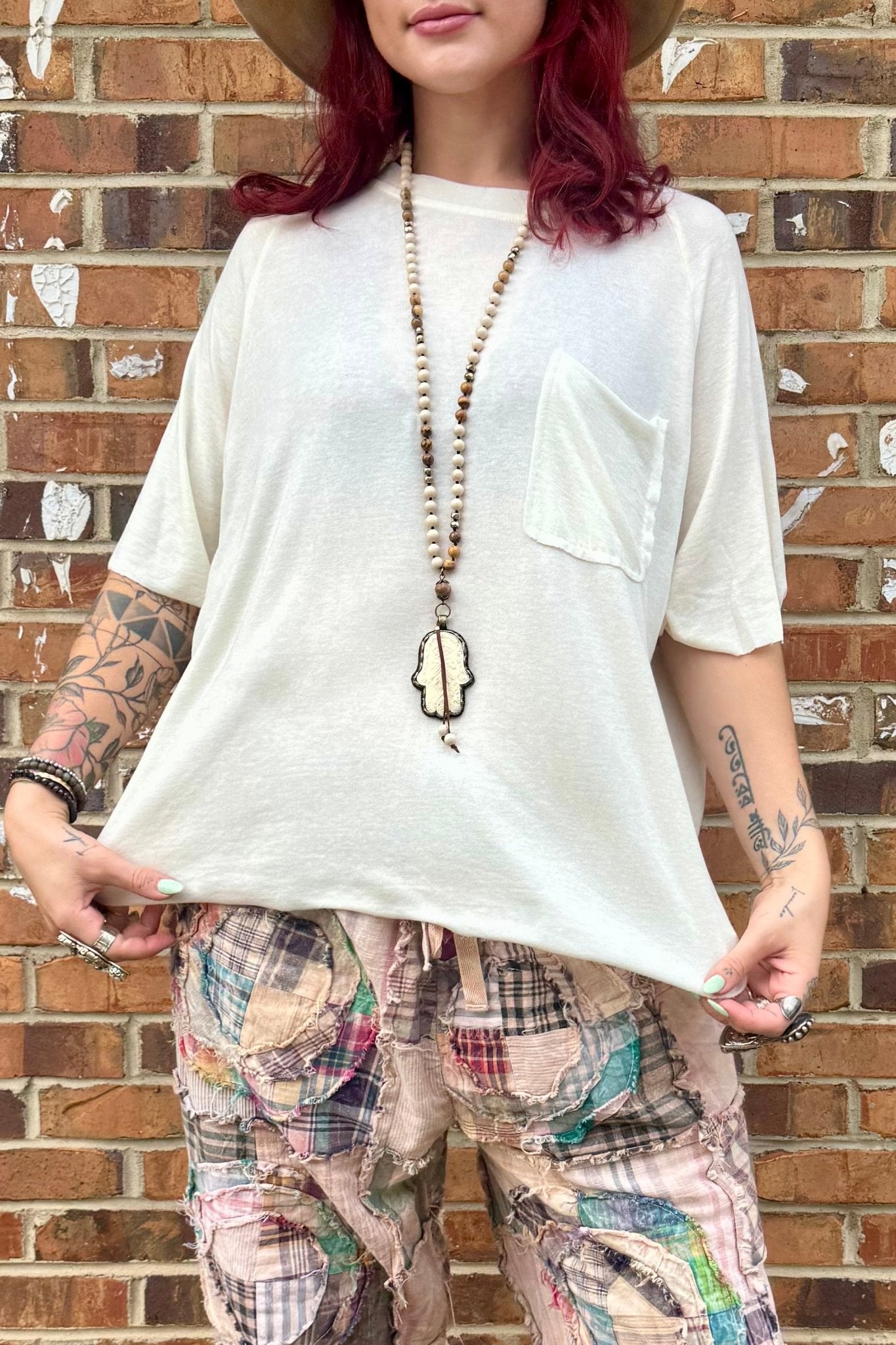 Vintage washed short sleeve front pocket solid top - ivyandlavyboutique Pol Clothing