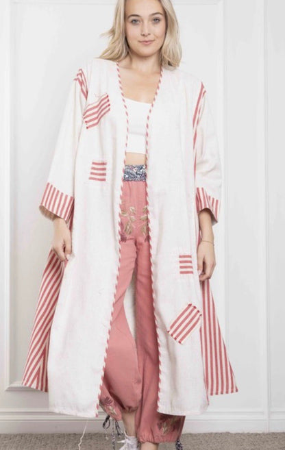 Virgin Mary Striped Cardigan - ivyandlavyboutique Blue Velvet