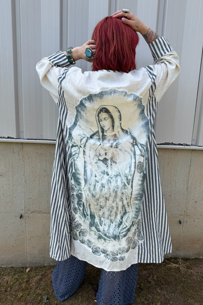 Virgin Mary Striped Cardigan - ivyandlavyboutique Blue Velvet