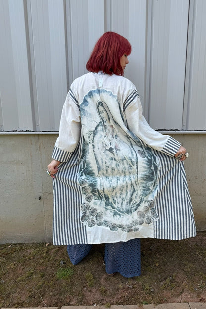Virgin Mary Striped Cardigan - ivyandlavyboutique Blue Velvet