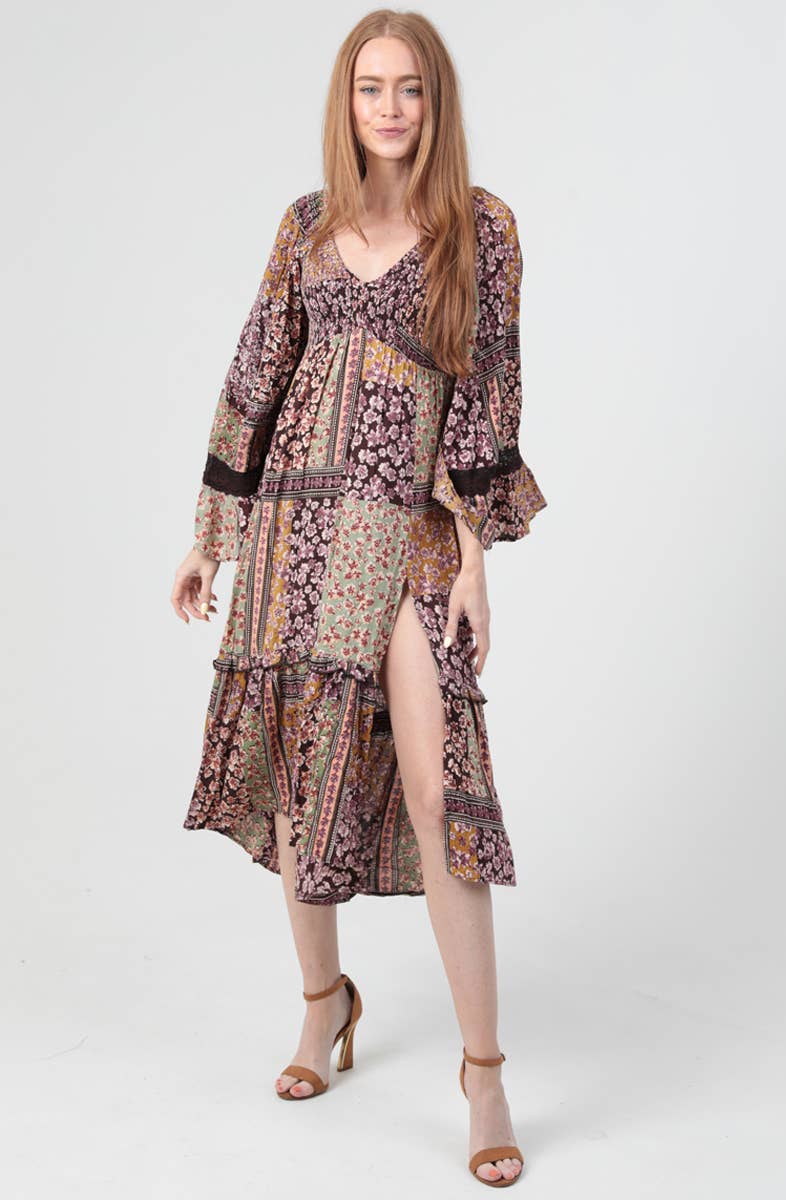 Wagon Ride Bell Sleeve Dress - ivyandlavyboutique ANGIE