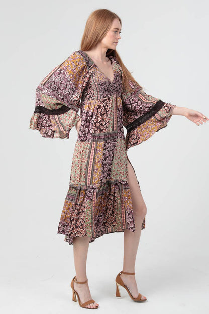 Wagon Ride Bell Sleeve Dress - ivyandlavyboutique ANGIE
