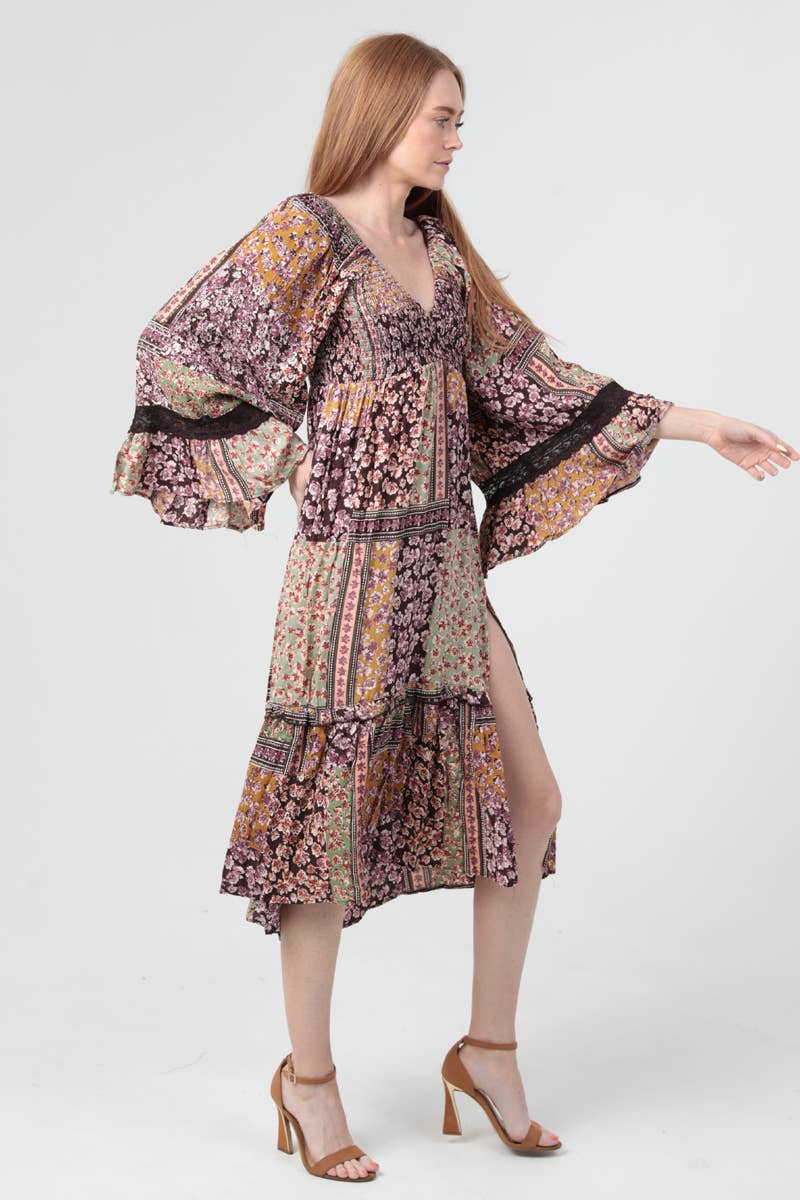 Wagon Ride Bell Sleeve Dress - ivyandlavyboutique ANGIE