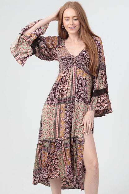 Wagon Ride Bell Sleeve Dress - ivyandlavyboutique ANGIE