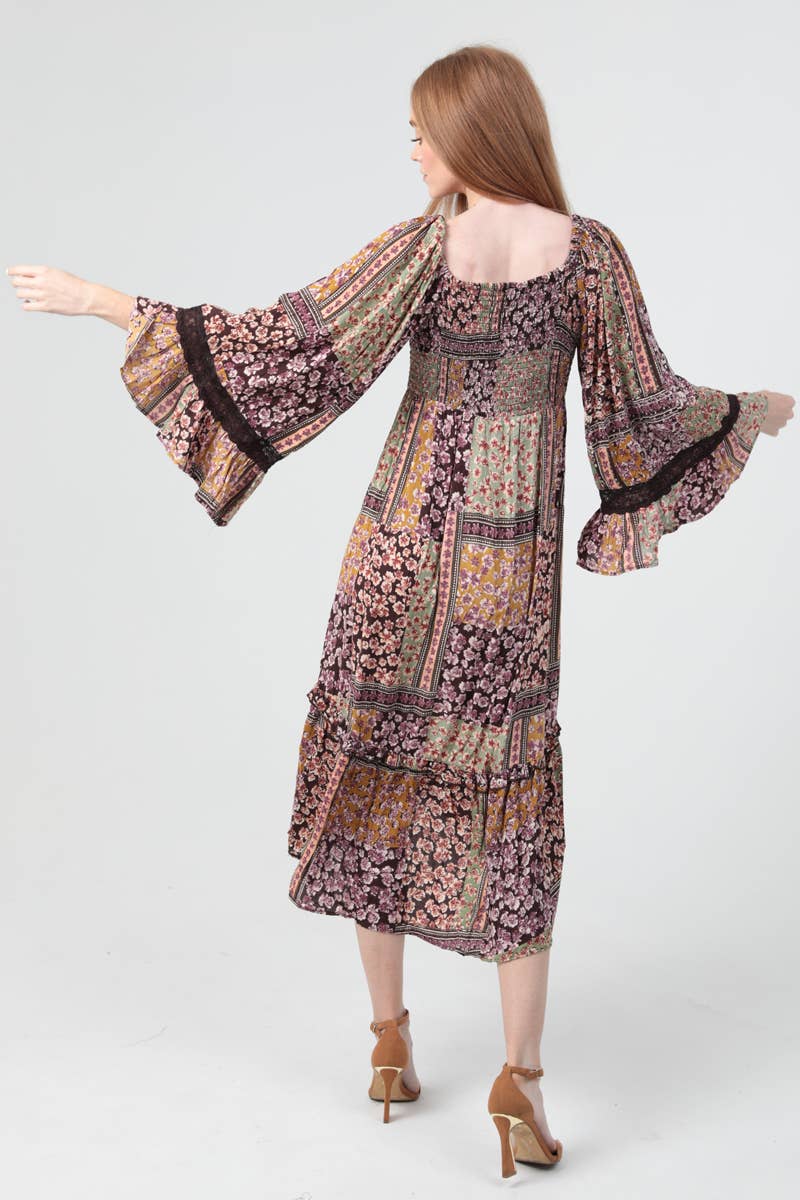 Wagon Ride Bell Sleeve Dress - ivyandlavyboutique ANGIE