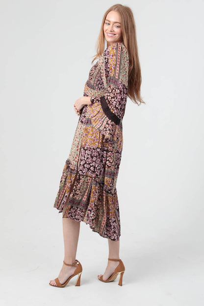 Wagon Ride Bell Sleeve Dress - ivyandlavyboutique ANGIE