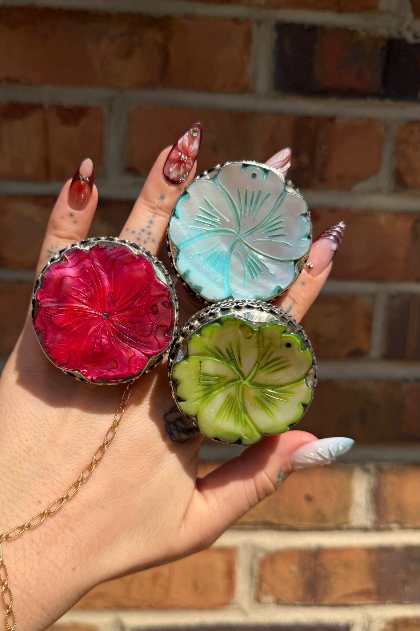 Watercolor Dreaming in Flowers Resin Shell Ring - ivyandlavyboutique ivyandlavyboutique