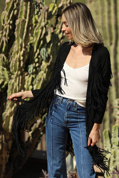 Western Chic Fringe Jacket - ivyandlavyboutique ANGIE