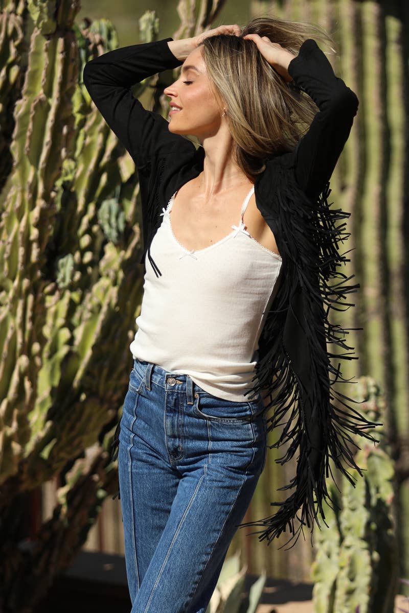 Western Chic Fringe Jacket - ivyandlavyboutique ANGIE