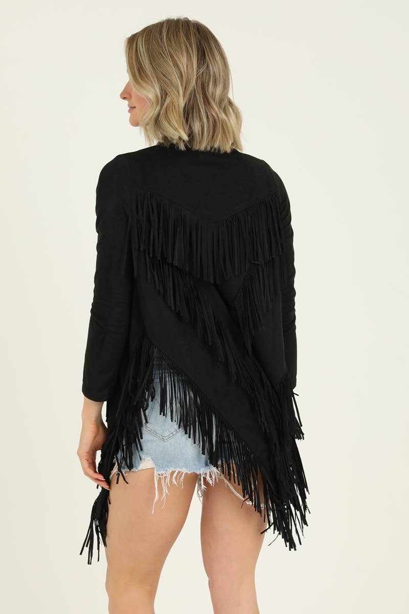Western Chic Fringe Jacket - ivyandlavyboutique ANGIE