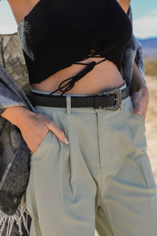 Western Style Faux Leather Fashion Belt - ivyandlavyboutique Leto Accessories